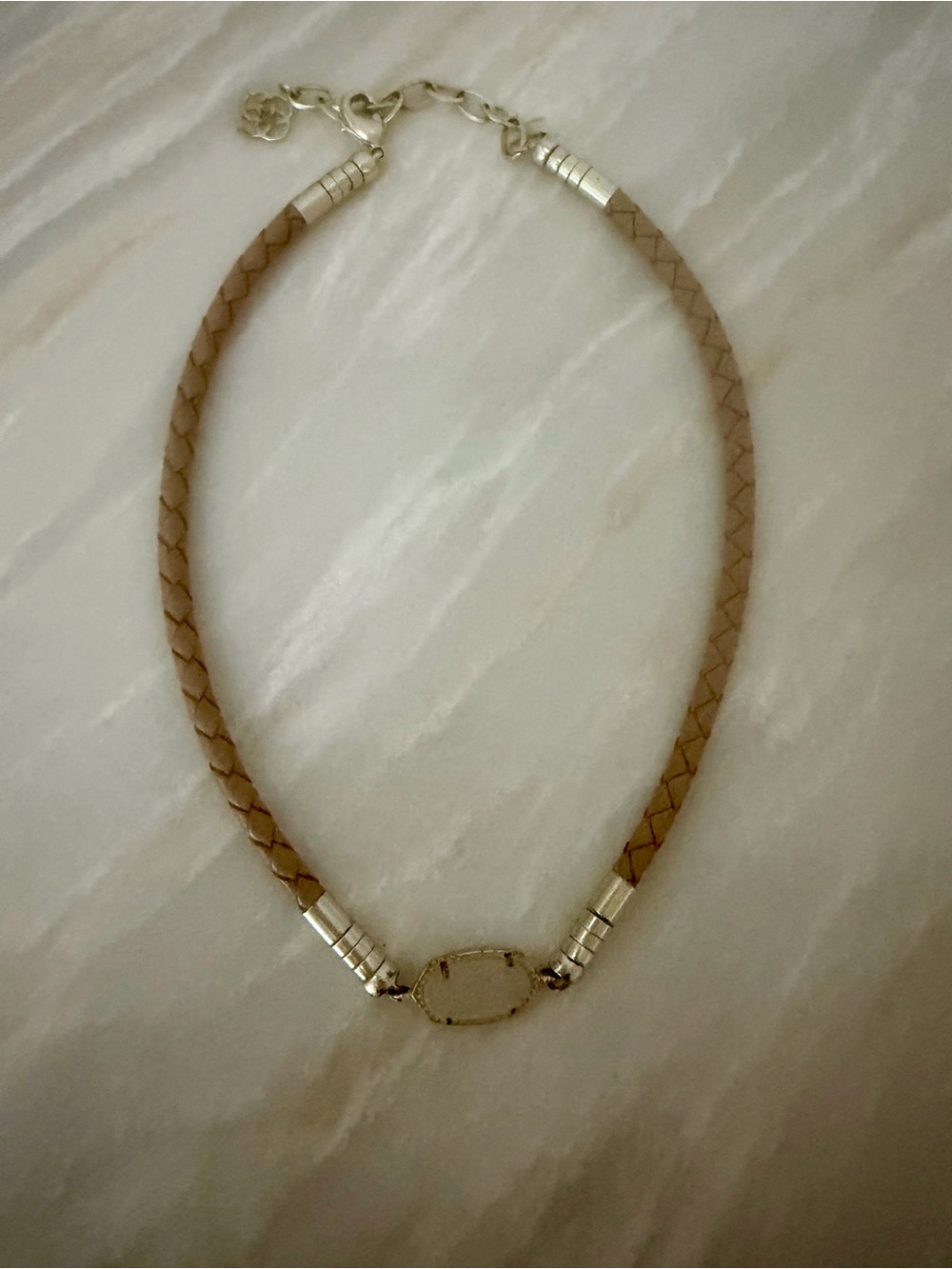 Kendra Scott Braided  Leather Necklace with Gold Accent